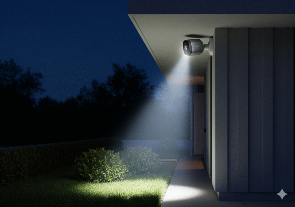 Arlo Pro 5S smart security camera with spotlight and on-device AI monitoring