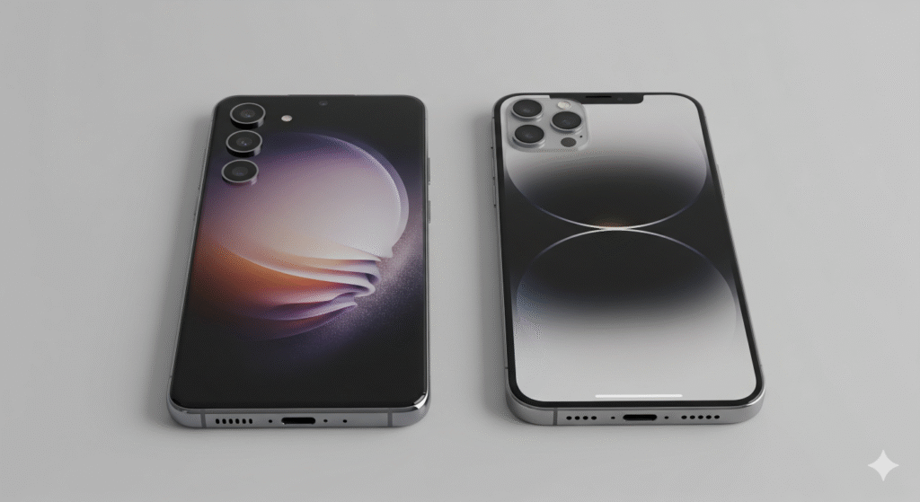 Samsung Galaxy S25 Ultra vs iPhone 16 Pro Max 2025 side-by-side comparison