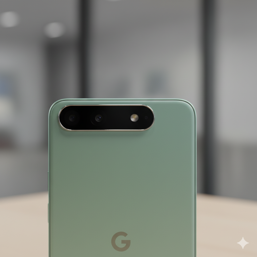 Google Pixel 9 Pro flat edges and frosted glass, close-up of camera bar