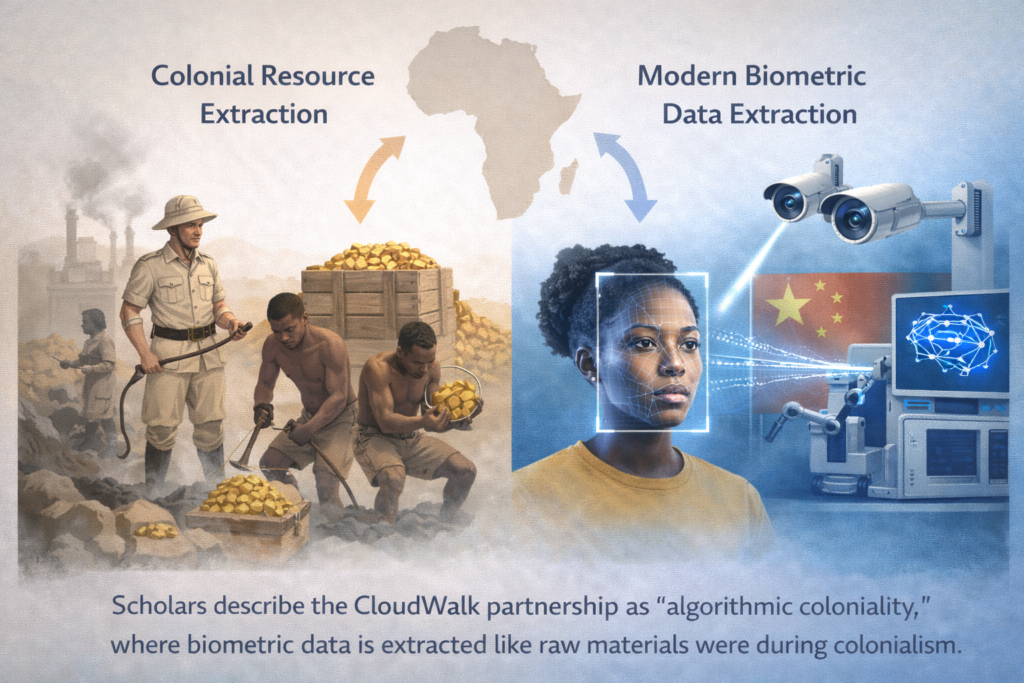 Scholars describe the CloudWalk partnership as 'algorithmic coloniality,' where biometric data is extracted like raw materials were during colonialism.
