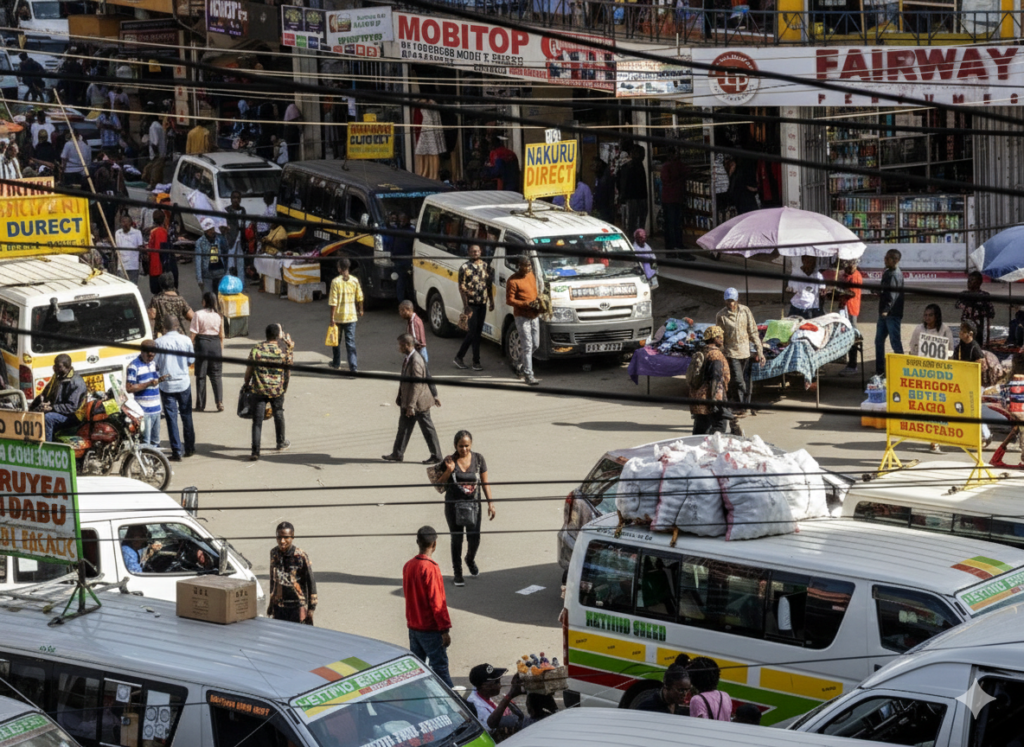 Nairobi Kenya smart city traffic management system with Chinese-built CCTV cameras monitoring urban intersections"