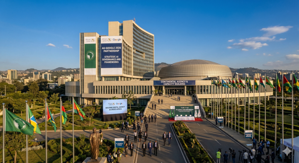 The African Union headquarters in Addis Ababa, representing continental AI governance and policy frameworks.
